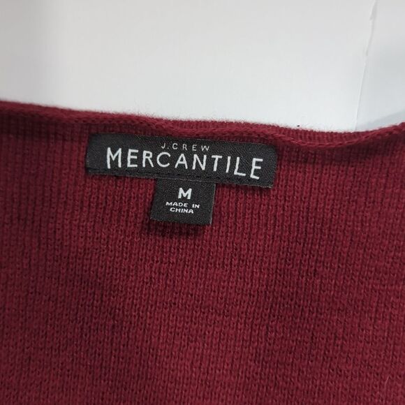 J. Crew Sweater Womens Medium Burgundy Cardigan 100% Cotton Long Length - Picture 6 of 9